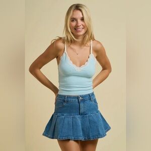 🆕💝V DAY BABY BLUE LACE TANK WITH HEARTS